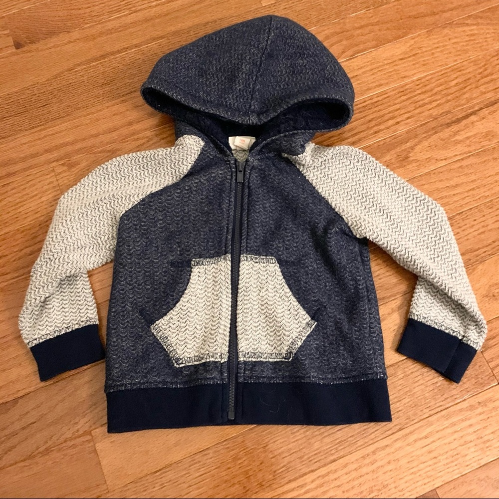 Cat & Jack Blue and Gray Zipper Knit Jacket